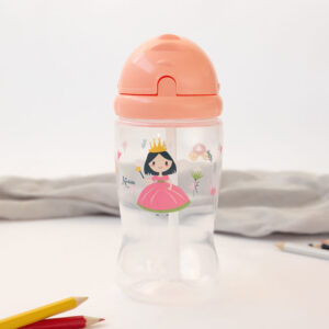 BOTELLA C/PAJITA 350ML ROSA