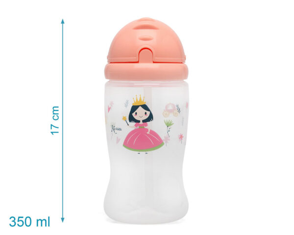 BOTELLA C/PAJITA 350ML ROSA - Imagen 3