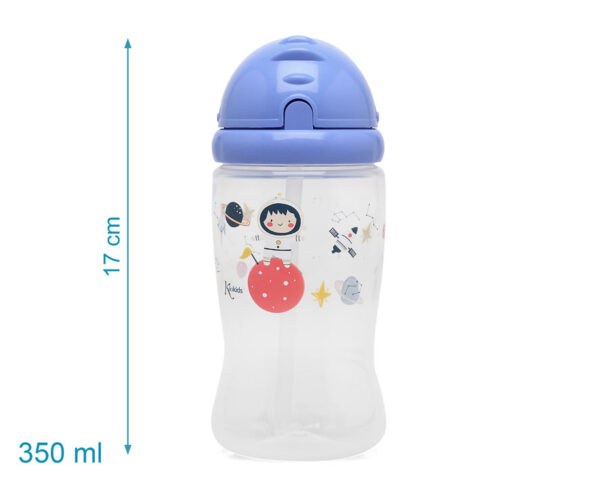 BOTELLA C/PAJITA 350ML AZUL - Imagen 3