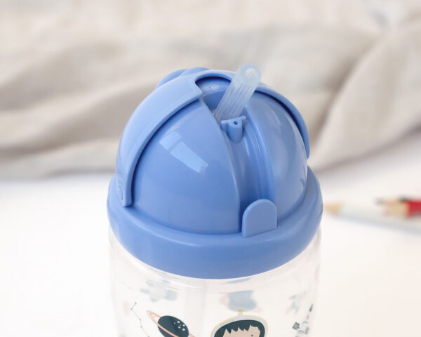 BOTELLA C/PAJITA 350ML AZUL - Imagen 2