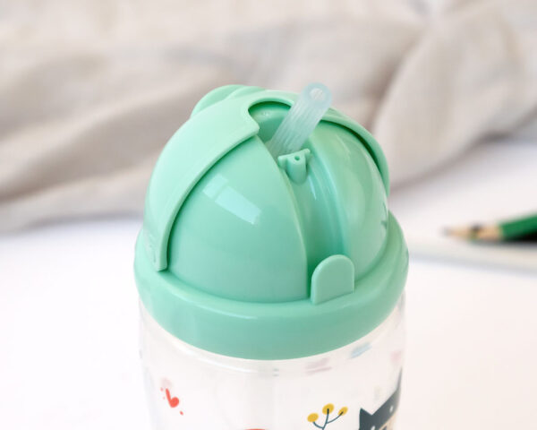 BOTELLA C/PAJITA 350ML VERDE - Imagen 2