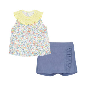 CONJUNTO FALDA-PANTALON ALGODON NIÑA AGRA