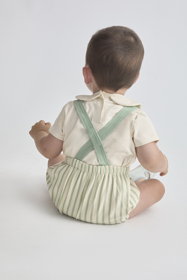 PETO Y CAMISETA BEBE NIÑO RAYAS - Imagen 3