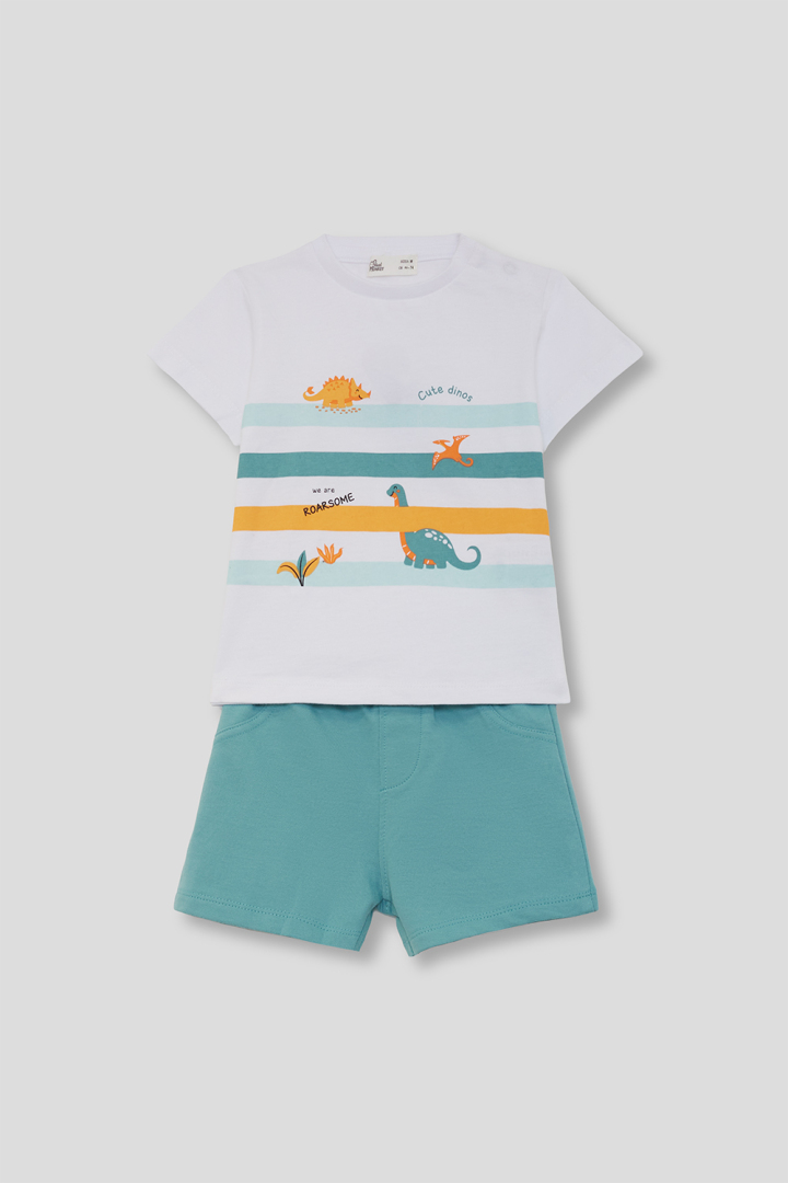 CONJUNTO DE PANTALON MANGA CORTA NIÑO CUTE DINOS