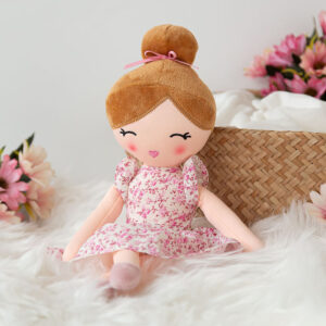 MUÑECA DE TRAPO 35CM VESTIDO FLORECITAS KIOKIDS