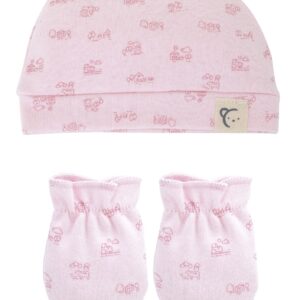PACK RECIEN NACIDO GORRO Y MANOPLAS CASITAS